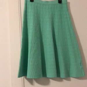 Midi green skater skirt